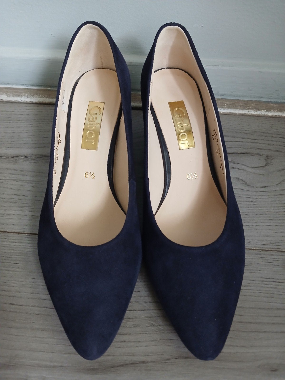 GABOR leren (suède) pumps donkerblauw ZGAN maat 40, Pumps, Blauw, Gabor, Ophalen of Verzenden