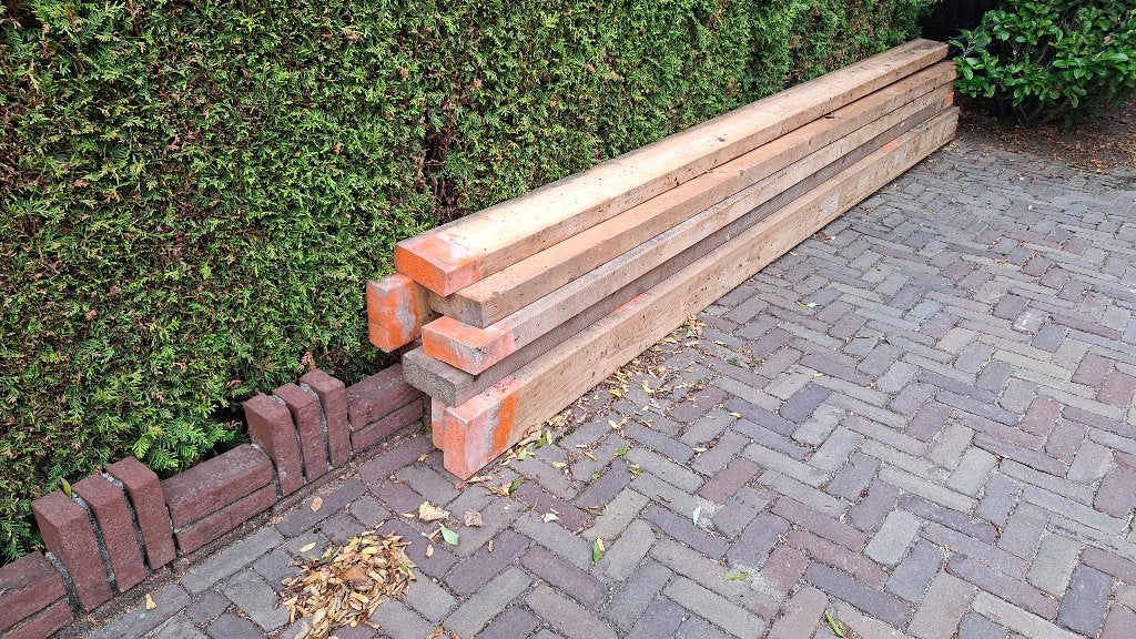 Vuren balken 70 x 170 mm ca. 3.750 mm lang, Ophalen, Zo goed als nieuw, Balk, Vuren