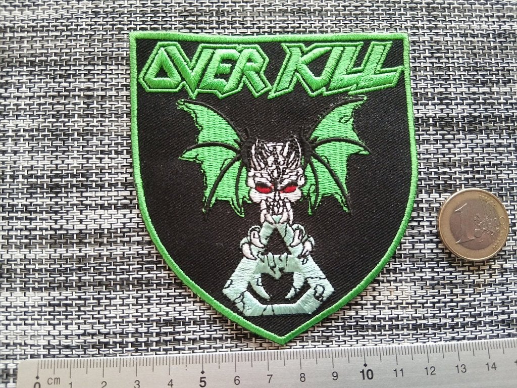 Overkill mooie shield patch o5 metal, Verzenden, Nieuw, Kleding