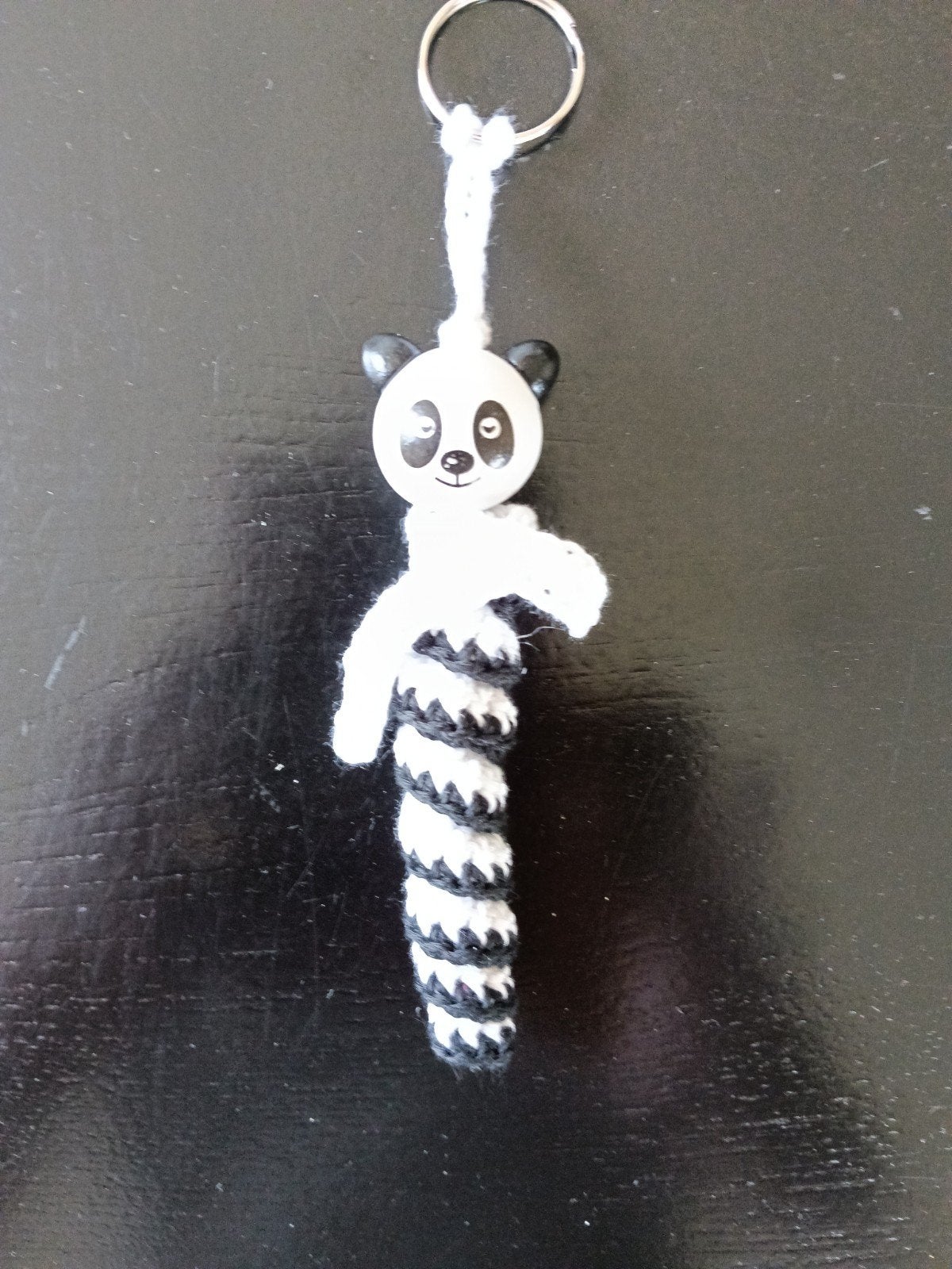 Leuke panda sleutel/tassenhanger, handgemaakt, Ophalen of Verzenden, Zo goed als nieuw, Knuffel of Figuurtje