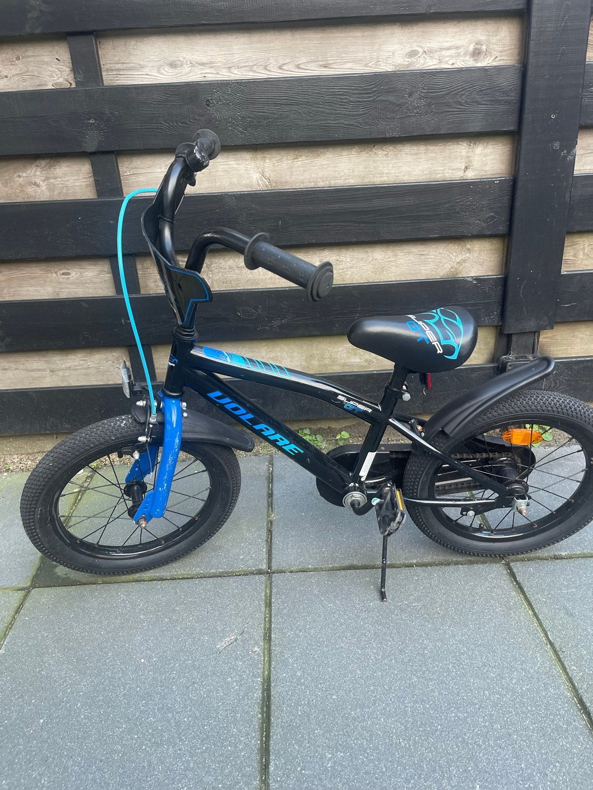 Volare 16 inch jongensfiets - Zwart/Blauw - Nette staat, Overige merken, Gebruikt, Velgrem, Minder dan 49 cm