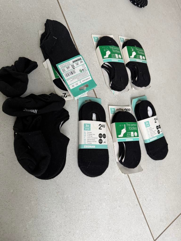Zeeman Footies - Zwart - Maat 35 t/m 38, Maat 35 t/m 38, Nieuw, Ophalen of Verzenden, Kousenvoetjes en Kniekousjes
