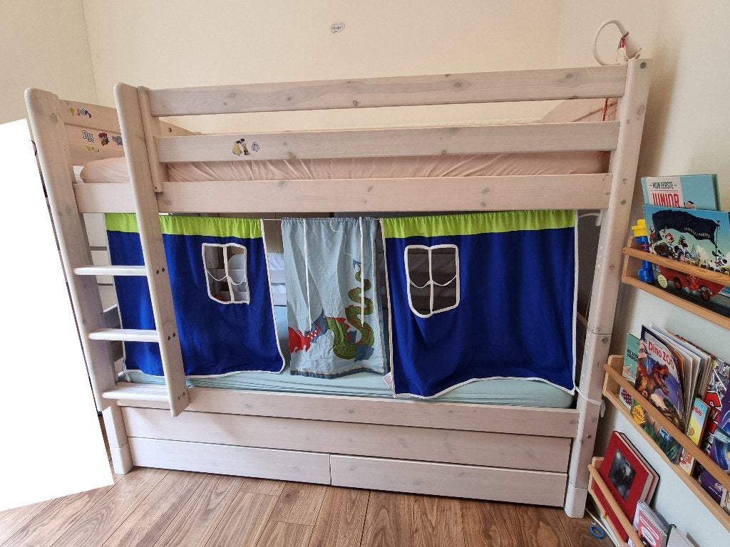 Flexa / Thuka Stapelbed / hoogslaper met veel extra's, Ophalen, Gebruikt, 90 cm, Eenpersoons