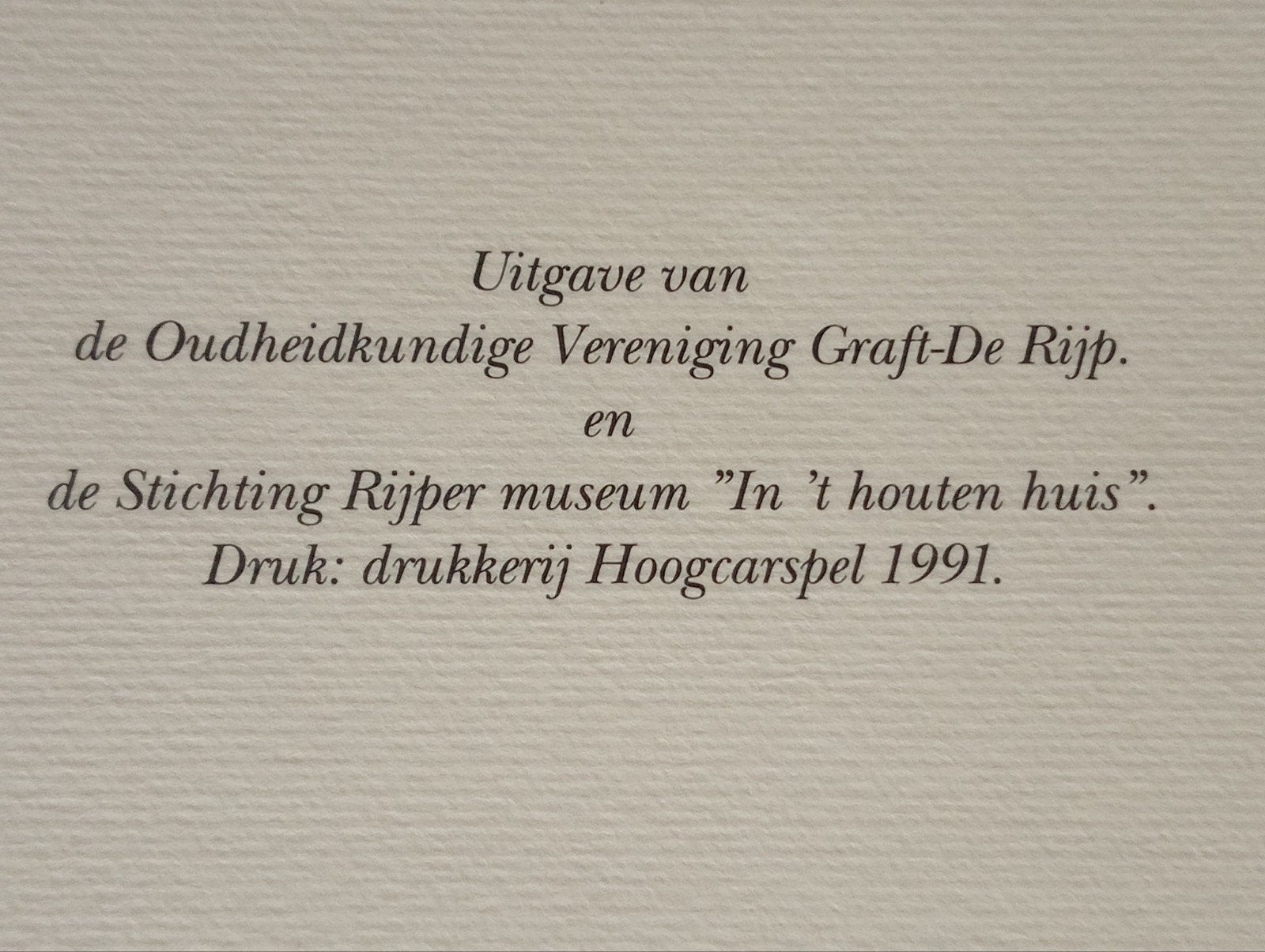 Lithografie Graft-De Rijp 1991, Antiek en Kunst, Ophalen of Verzenden