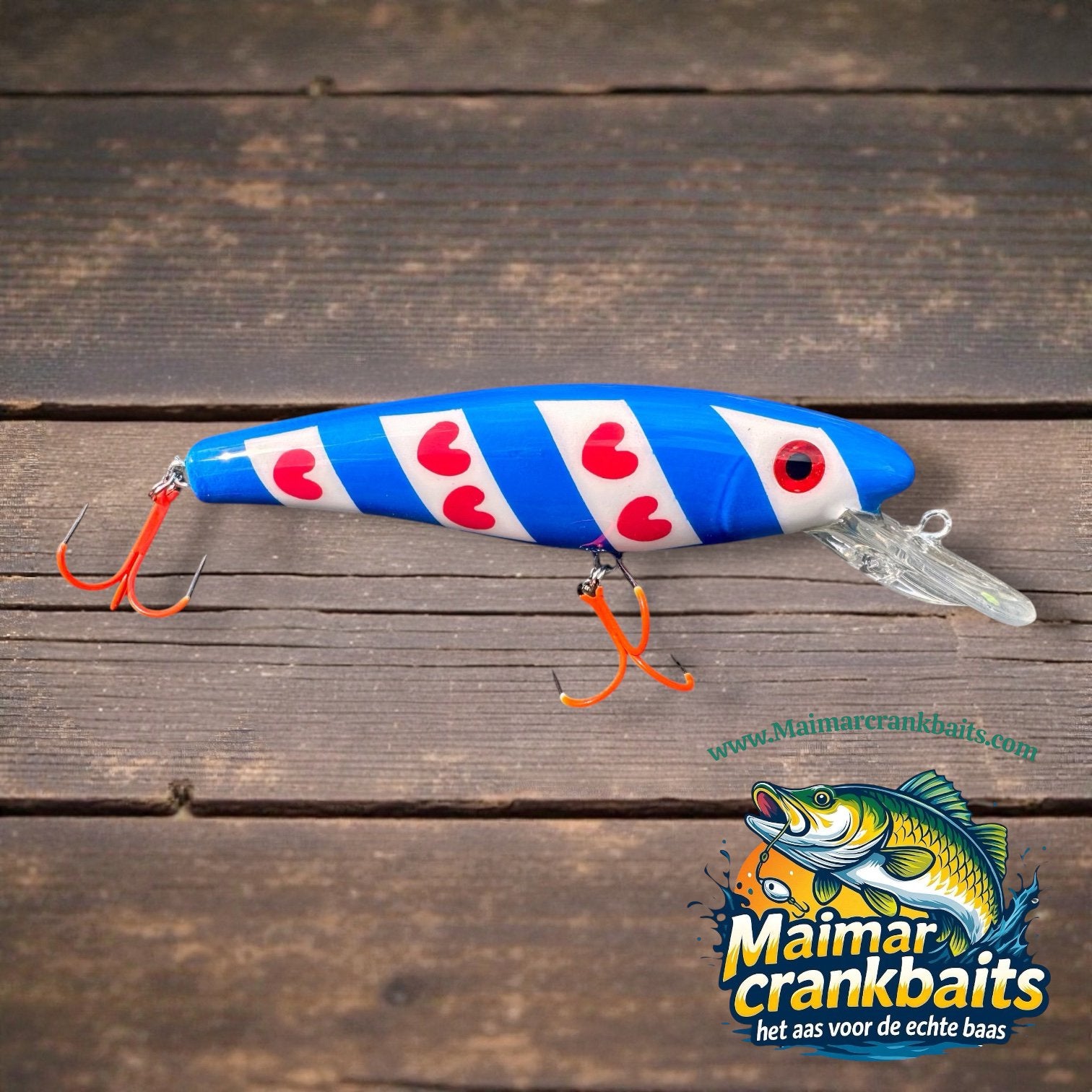 The ErnieCC 6” custom gespoten en UV treble 1# afgehaakt, Haak, Purmerend, Maimarcrankbaits, Ophalen of Verzenden