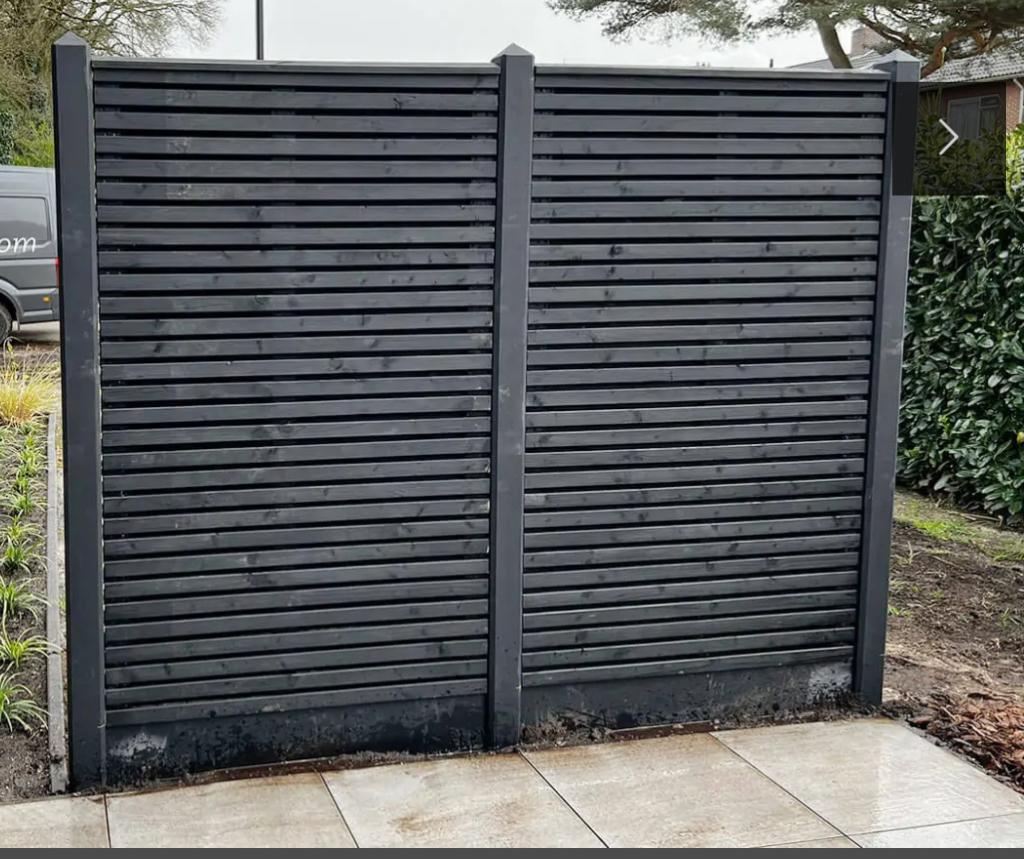 Elan latten recht schuttingscherm – Dubbele zijde – Zwart, Tuin en Terras, Schuttingen, Ophalen of Verzenden, Hout, Minder dan 3 meter