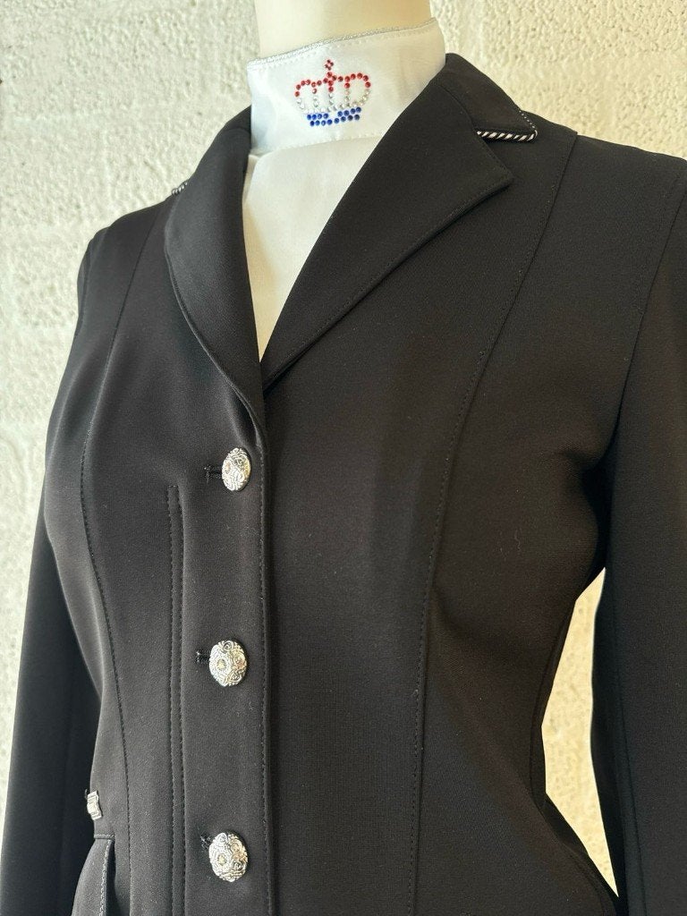 Pikeur wedstrijdjasje zwart 36 incl glamourhorze plastron, Dieren en Toebehoren, Paardrijkleding, Ophalen, Gebruikt, Dressuur