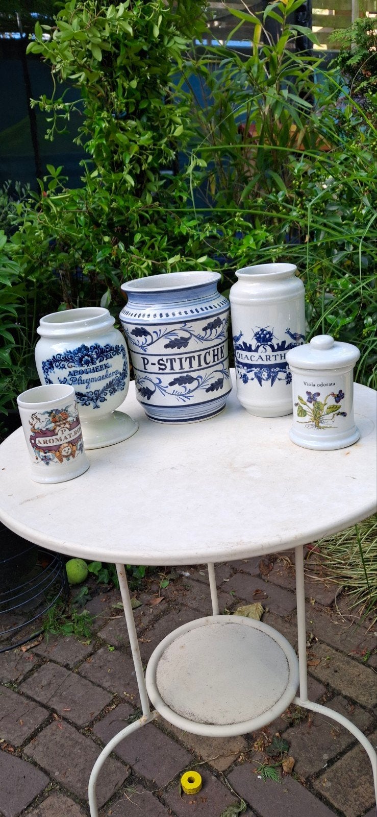 Set van 5 antieke apothekerspotten - Zenith Gouda, Antiek en Kunst, Ophalen of Verzenden