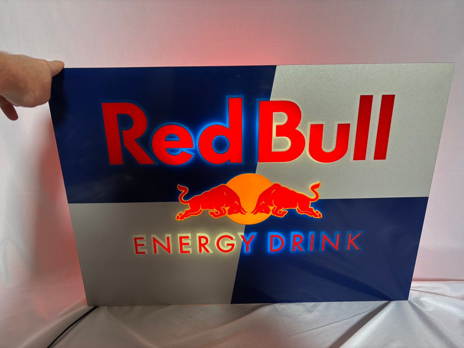 Originele Red Bull Lichtbak reclame bord 70 x 50 cm!, Ophalen of Verzenden, Gebruikt, Lichtbak of (neon) lamp