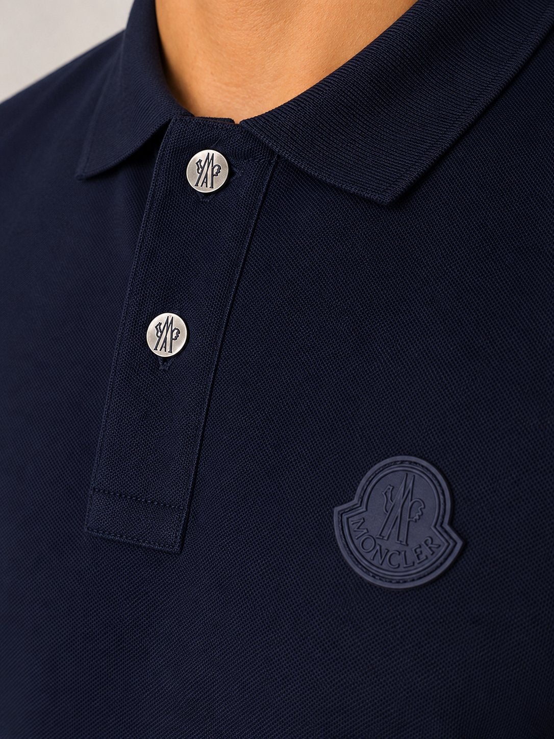 Moncler polo shirt tshirt donkerblauw, Ophalen of Verzenden, Zo goed als nieuw, Blauw
