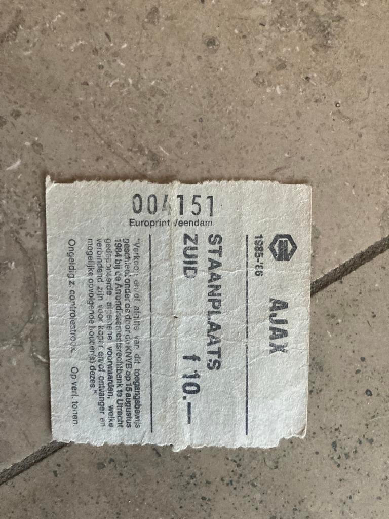 TICKET FC GRONINGEN-AJAX 85-86, Ophalen of Verzenden, Zo goed als nieuw, Ajax, Overige typen
