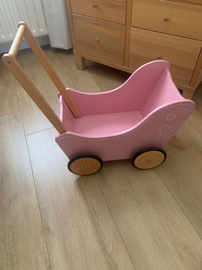 Houten poppenwagen, Ophalen, Gebruikt, Duw- of Trekspeelgoed