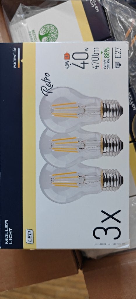 Muller Licht LED Lamp E27 Retro, Led-lamp, Zo goed als nieuw, Overige merken, Warm wit