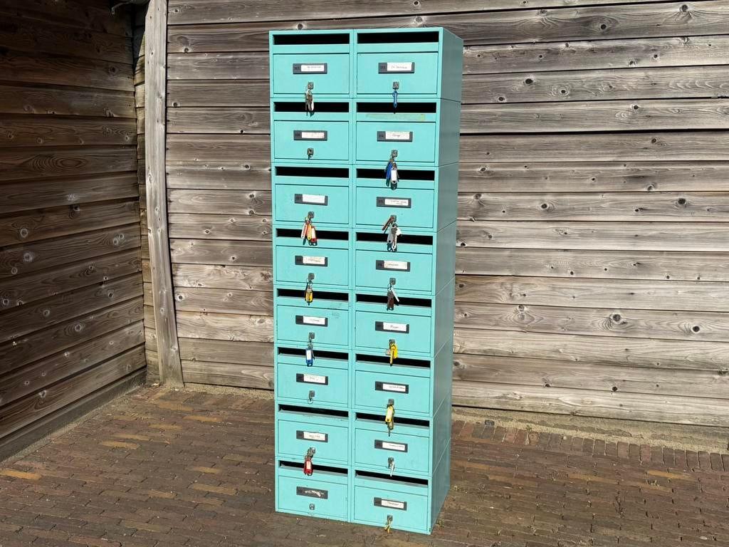 Jaren 70 brievenbus stalen kast, vintage, Ophalen, Gebruikt, 25 tot 50 cm, 150 tot 200 cm