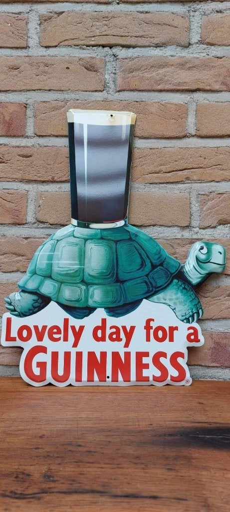 Zeldzaam reclamebord Guinness schildpad, Ophalen of Verzenden, Nieuw, Reclamebord, Plaat of Schild, Overige merken