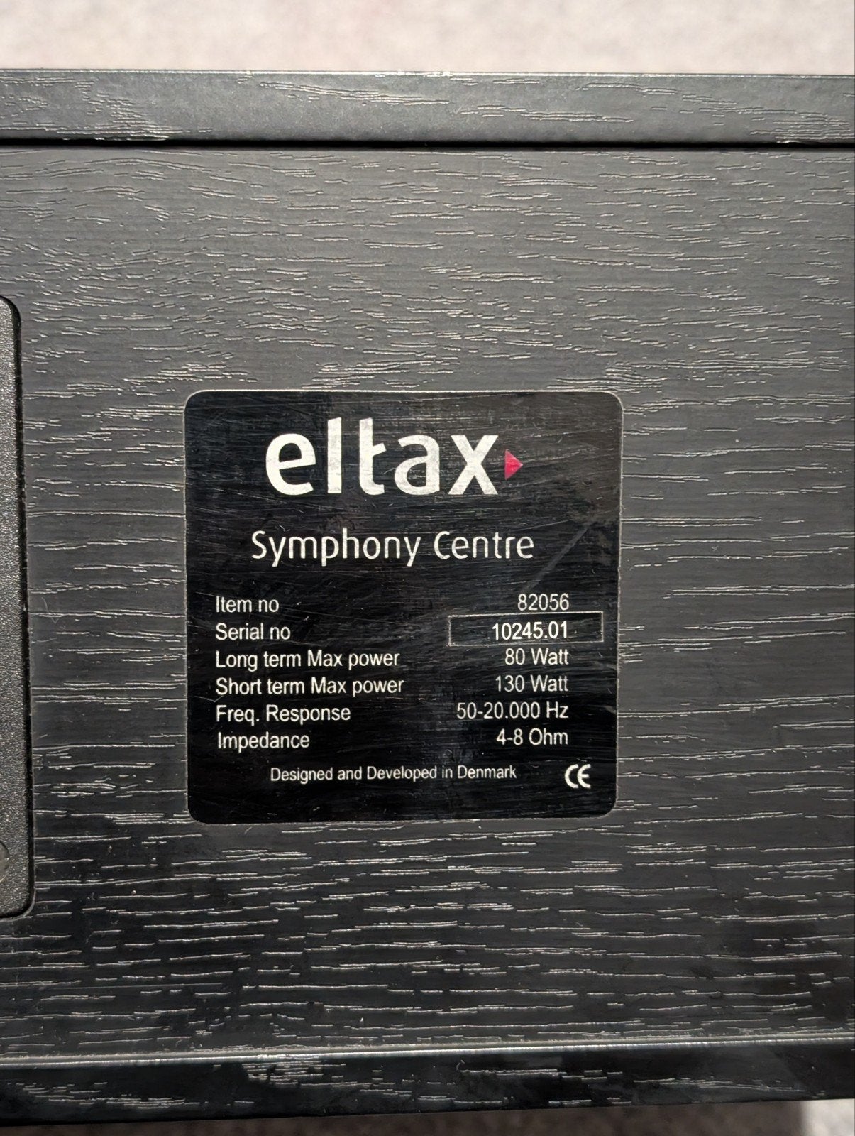 Eltax Symphony Centre Speaker - Zwart, Overige merken, Ophalen of Verzenden, 60 tot 120 watt, Center speaker