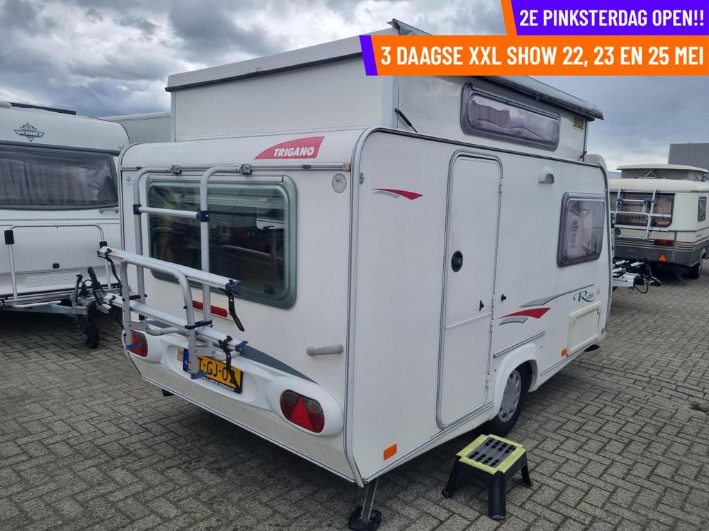 Trigano rubis 340 VOORTENT + ZAKLUIFEL + DWARSBED + HEFDAK, Caravans en Kamperen, Caravans, Overige merken, Serviceluik, Bedrijf