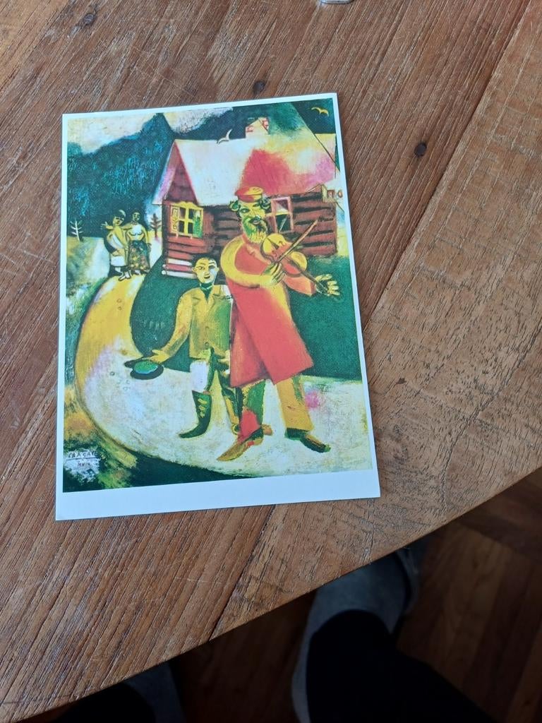 Ansichtkaart Marc Chagall  Le violoniste ongelopen, Verzamelen, Ansichtkaarten | Themakaarten, Ophalen of Verzenden, 1980 tot heden