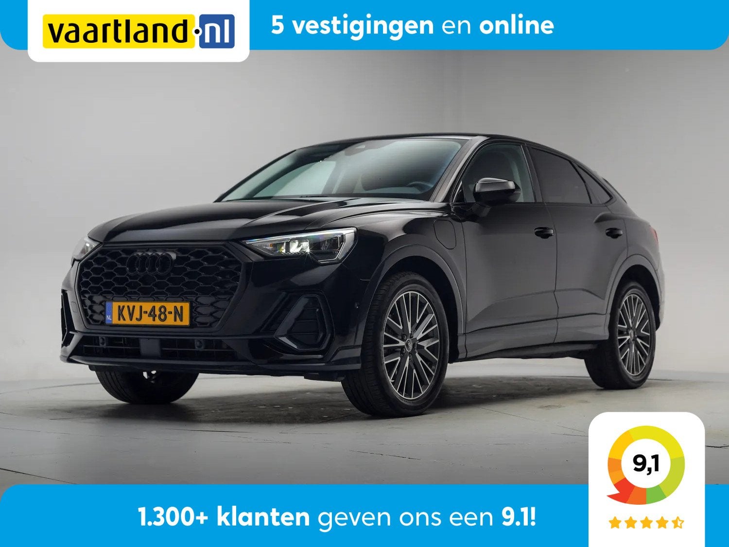 Audi Q3 Sportback 45 TFSI e Edition [ Virtual cockpit Stoelv, Gebruikt, 116 pk, Zwart, Plug-in hybride