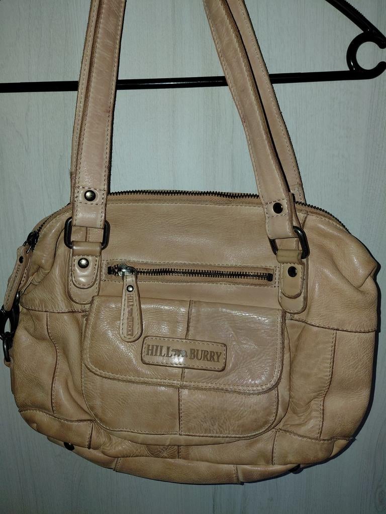 Hillburry leren tas leer NIEUW roze beige Hill Burry, Ophalen of Verzenden, Nieuw, Beige, Schoudertasje