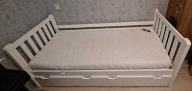 Rockwood Tim eenpersoonsbed 90x200 cm – wit – compleet, Kinderen en Baby's, Ophalen, 85 tot 100 cm, Zo goed als nieuw, Lattenbodem