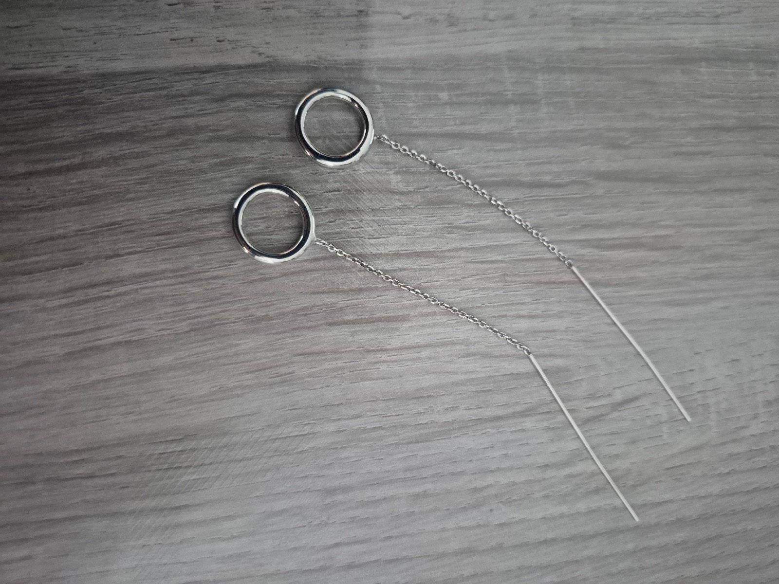 Nieuwe hang oorbellen met ring er aan zilver kleurig, Ophalen of Verzenden, Nieuw, Zilver, Overige materialen