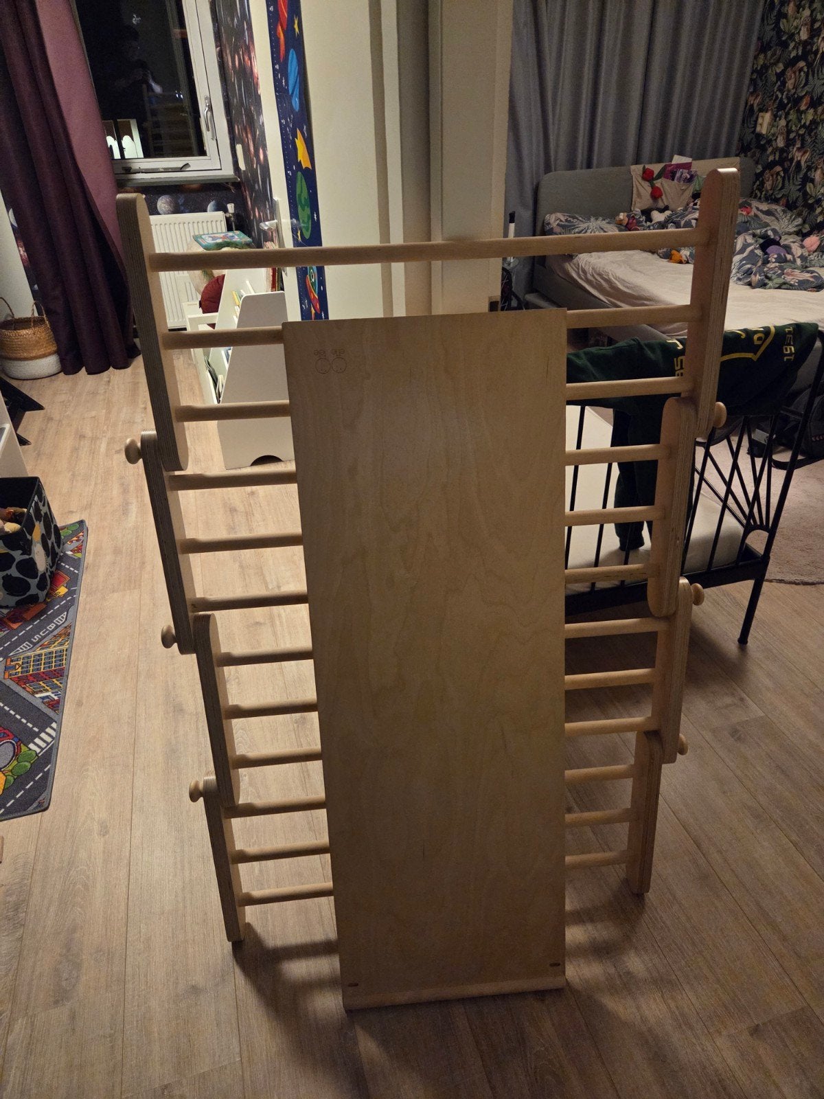 Houten klimrek met glijbaan ette tete, Ophalen, Zo goed als nieuw, Glijbaan