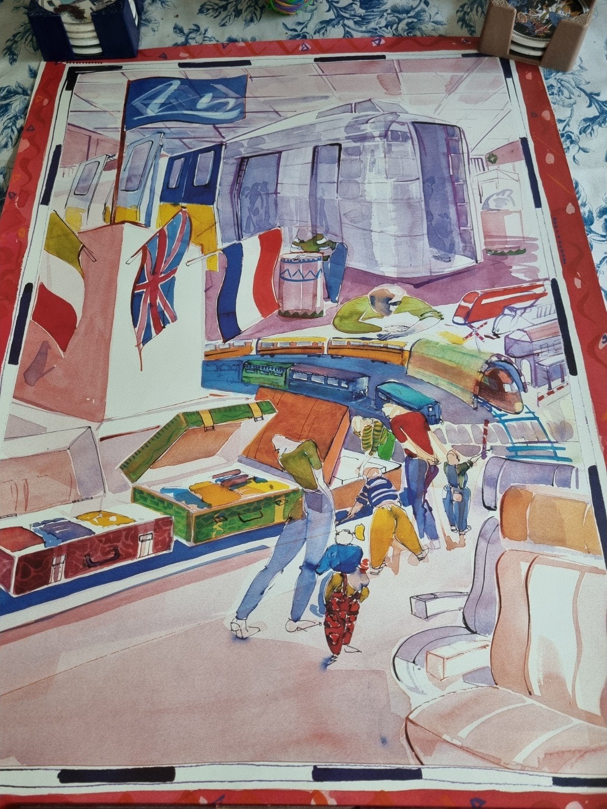 Nederlandse Spoorwegen: Moderne Poster (1), Ophalen of Verzenden, Trein, Kaart of Prent