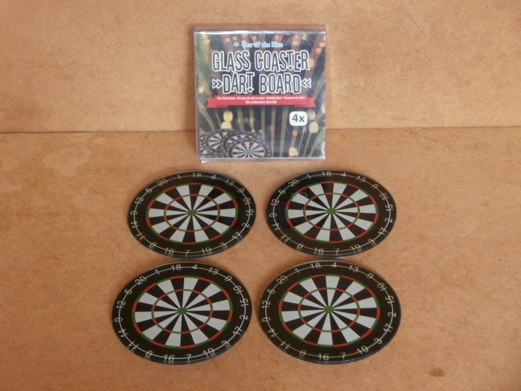 Dartsbord onderzetters coasters darts metaal bierviltjes 4x, Ophalen of Verzenden, Nieuw