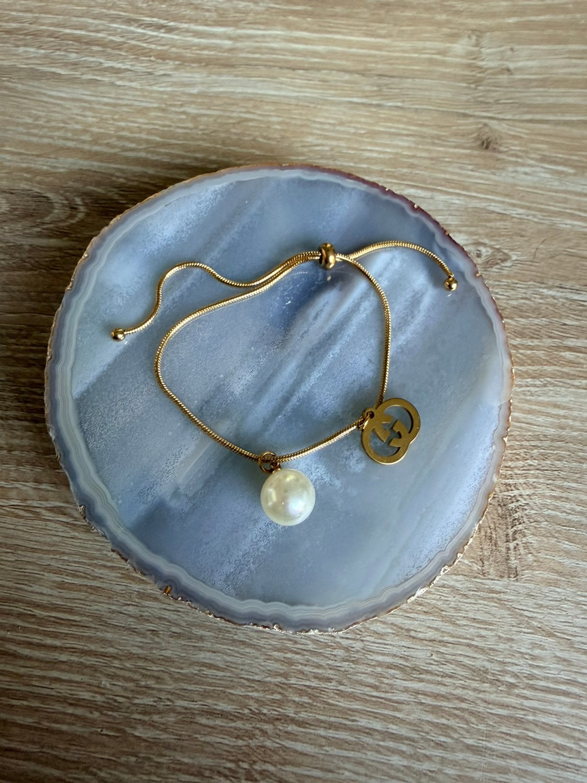 Goudkleurige armband, Ophalen, Nieuw, Goud, Staal
