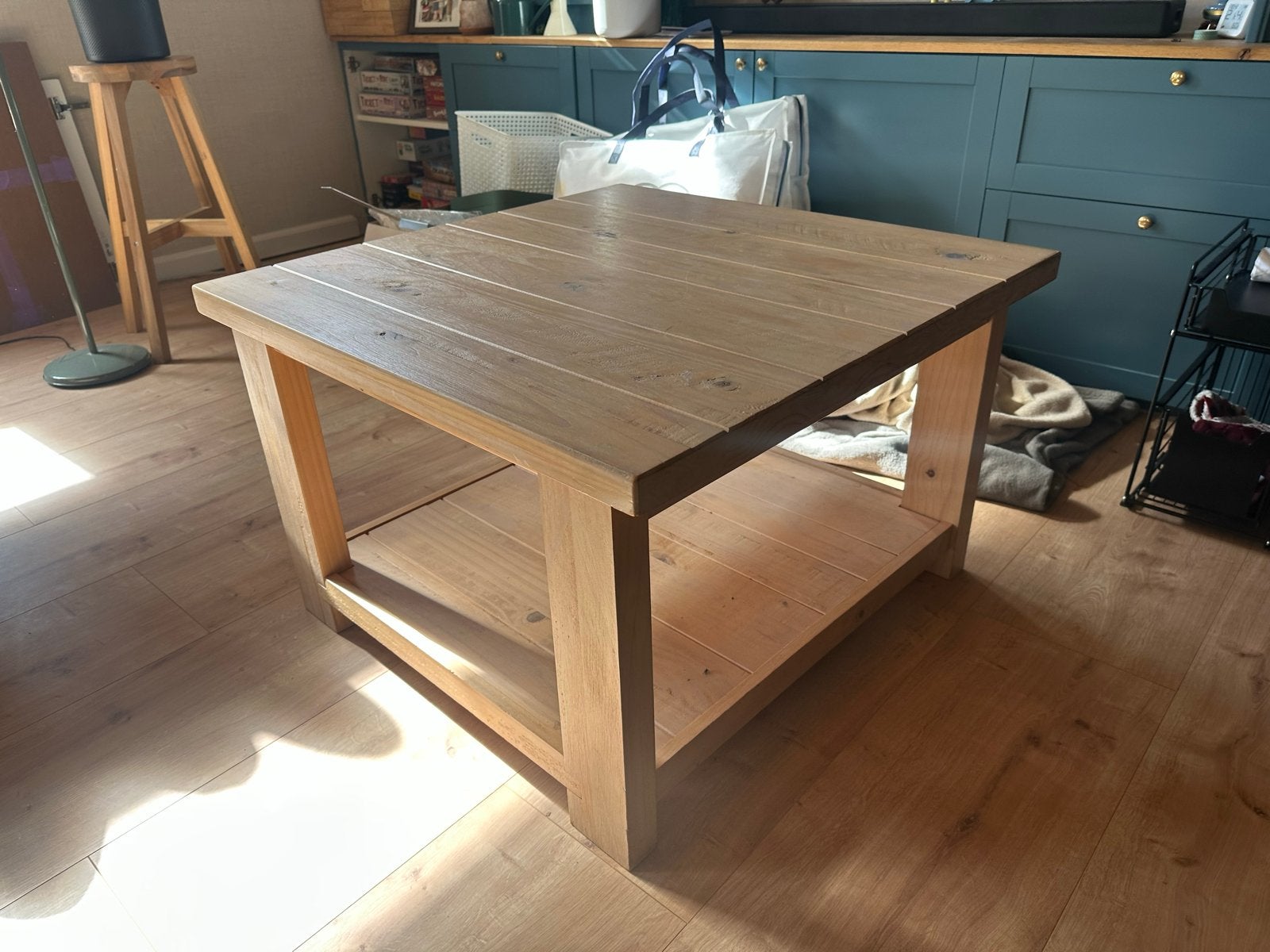 Ikea bijzettafel 80x80x50cm hout, Ophalen, Gebruikt, Vierkant, 50 tot 100 cm
