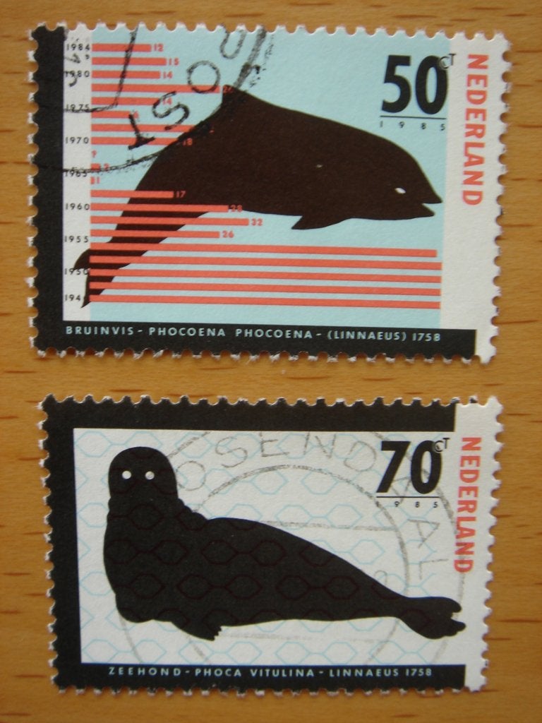 Bedreigde dieren 2x NVPH 1338 en 1339       Gestempeld, Ophalen of Verzenden, Na 1940, Gestempeld