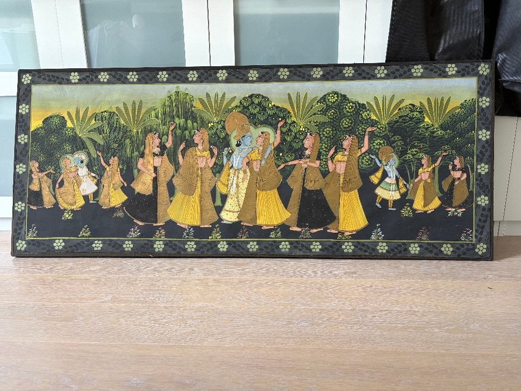Indiaas (Rajasthani) Pichwai-schilderij op doek., Ophalen, Textiel, India, Handgemaakt