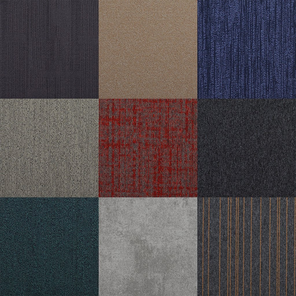 BoogieWoogie multi mix tapijttegels – Unieke vloer €2,50pst