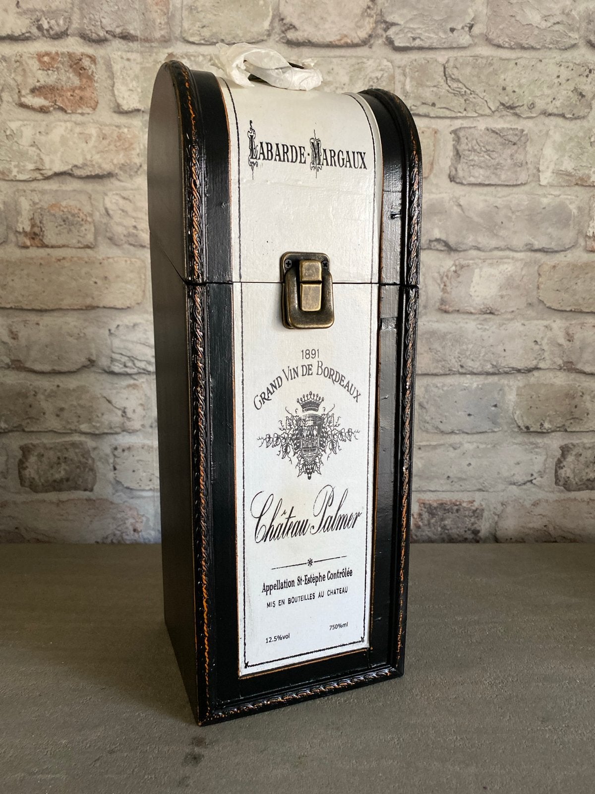 Wijnkistje Chateau Palmer - Vintage Stijl, Zwart, Nieuw, Ophalen of Verzenden, Vintage