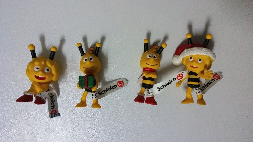 Maja de Bij Maya tekenfilm schleich pvc figuren set kerst, Ophalen of Verzenden, Overige figuren, Zo goed als nieuw, Beeldje of Figuurtje