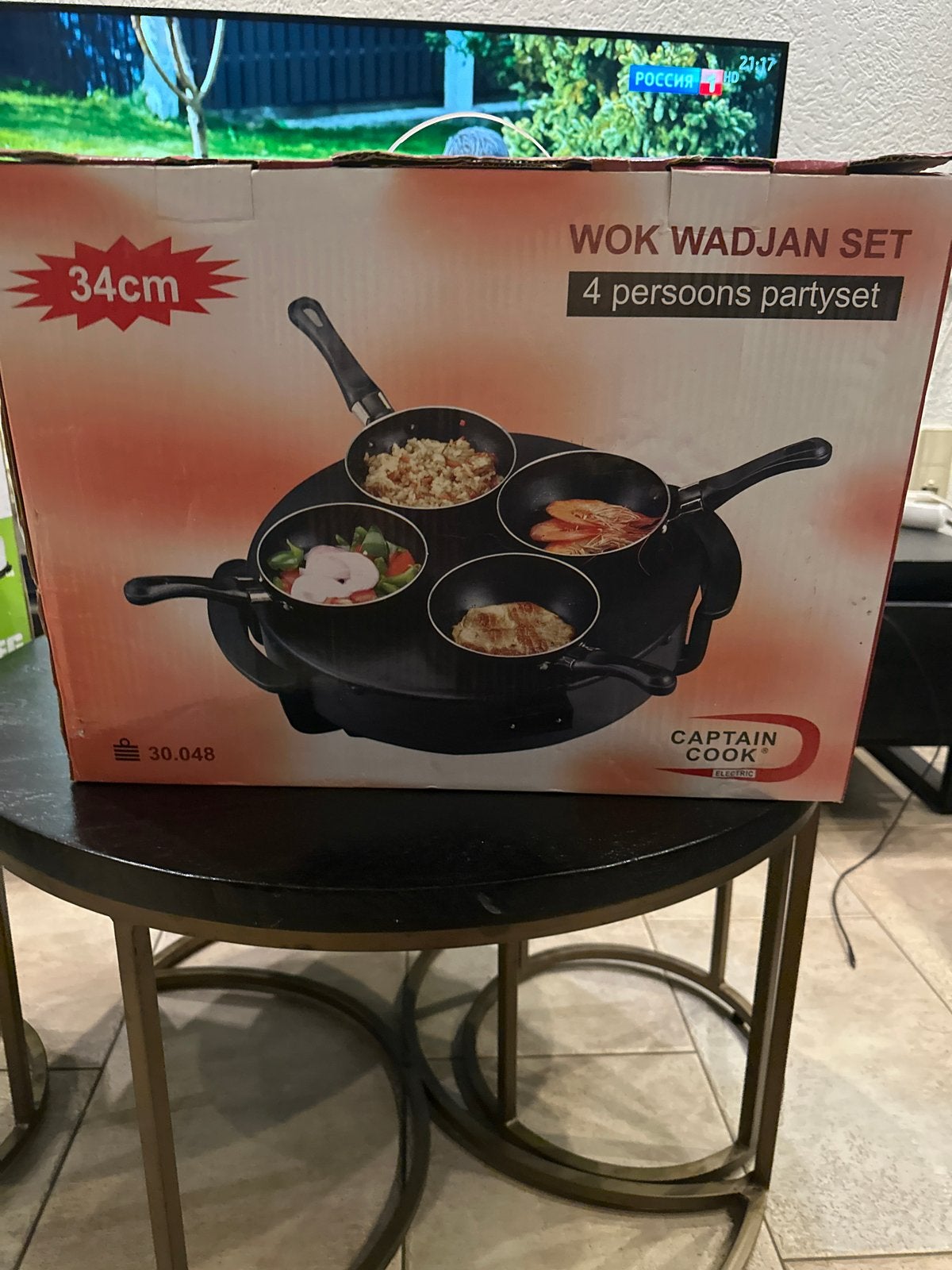 Captain Cook Wok Wadjan Set 4-persoons partyset 34cm, 60 cm of meer, Nieuw, Vrijstaand, Elektrisch