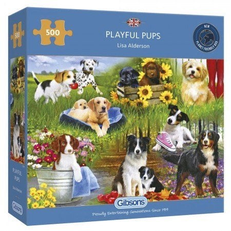 Gibsons: Playful Pups 500 stukjes, Hobby en Vrije tijd, Ophalen of Verzenden, 500 t/m 1500 stukjes, Nieuw, Legpuzzel