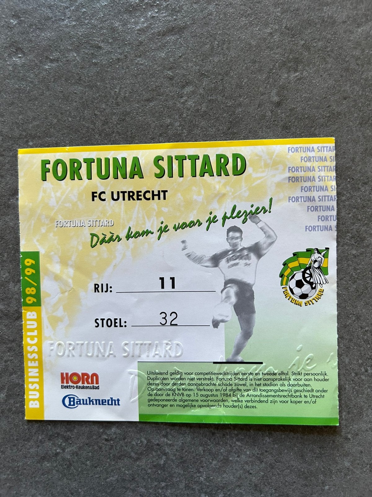 Fortuna Sittard - FC Utrecht Business kaart, Verzamelen, Sportartikelen en Voetbal, Ophalen of Verzenden, F.C. Utrecht, Overige typen