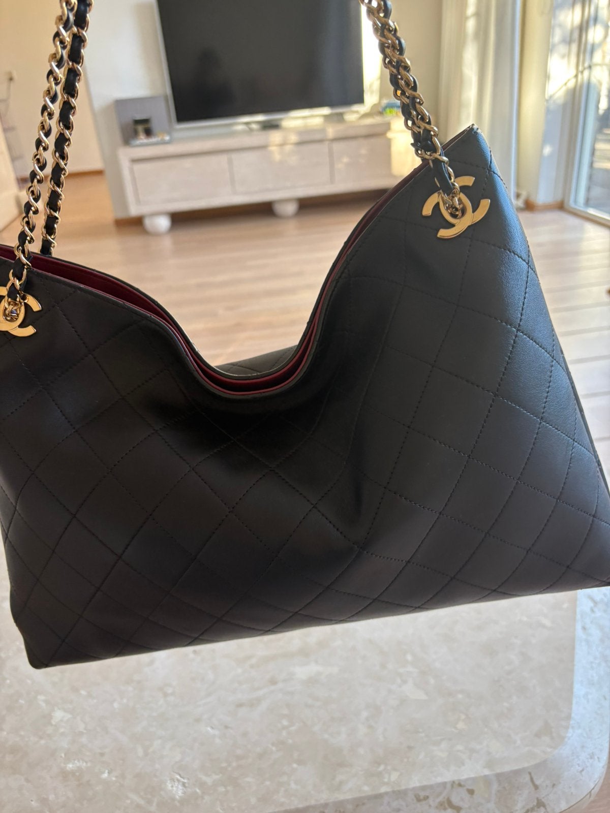 Chanel tote bag lambskin gold matthieu blazy ORIGINEEL, Ophalen, Nieuw, Zwart, Handtas