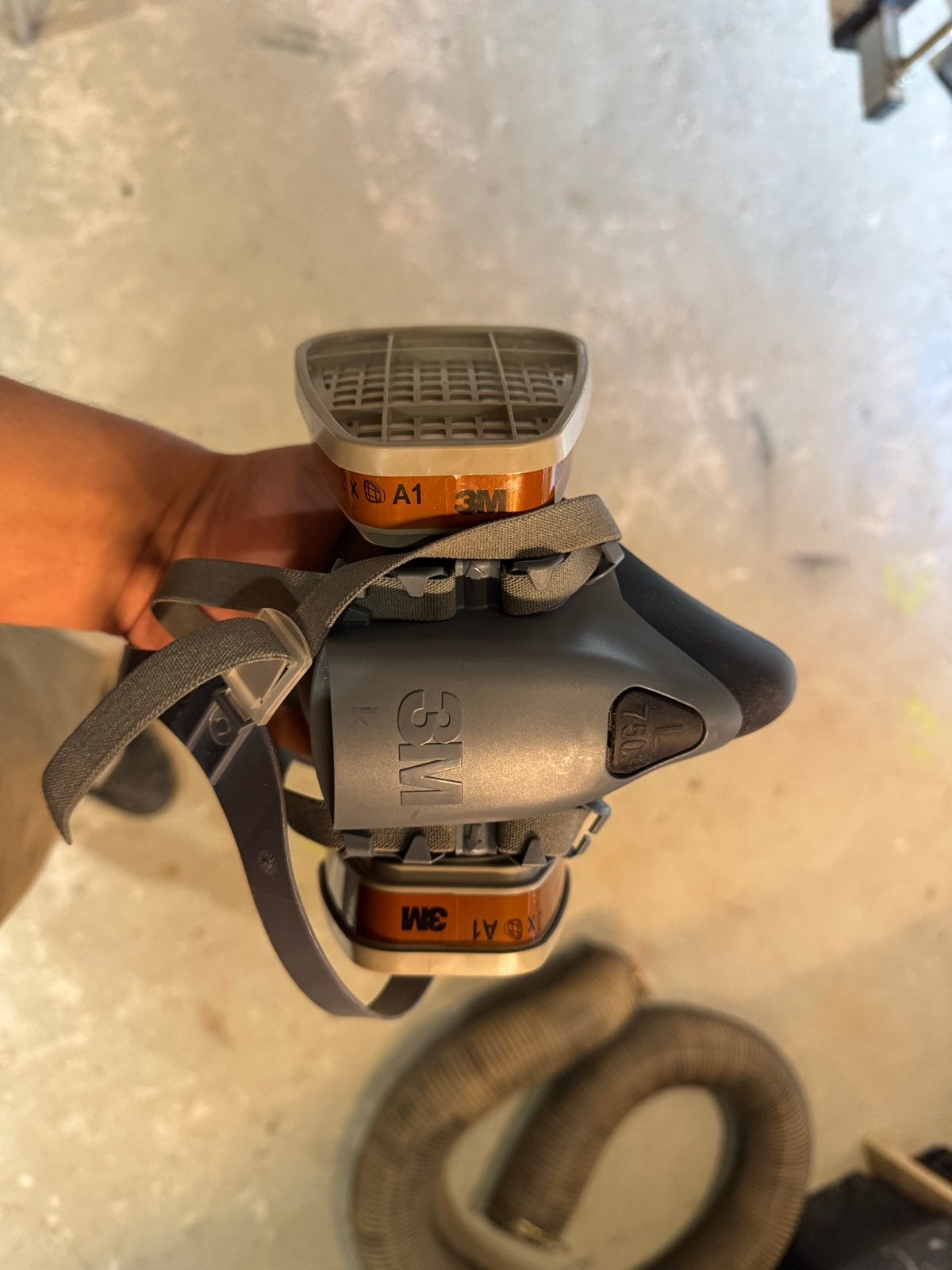 3M Halfgelaatsmasker met filters (3 uur gebruikt), Ophalen, Zo goed als nieuw, Halfgelaatsmaskers