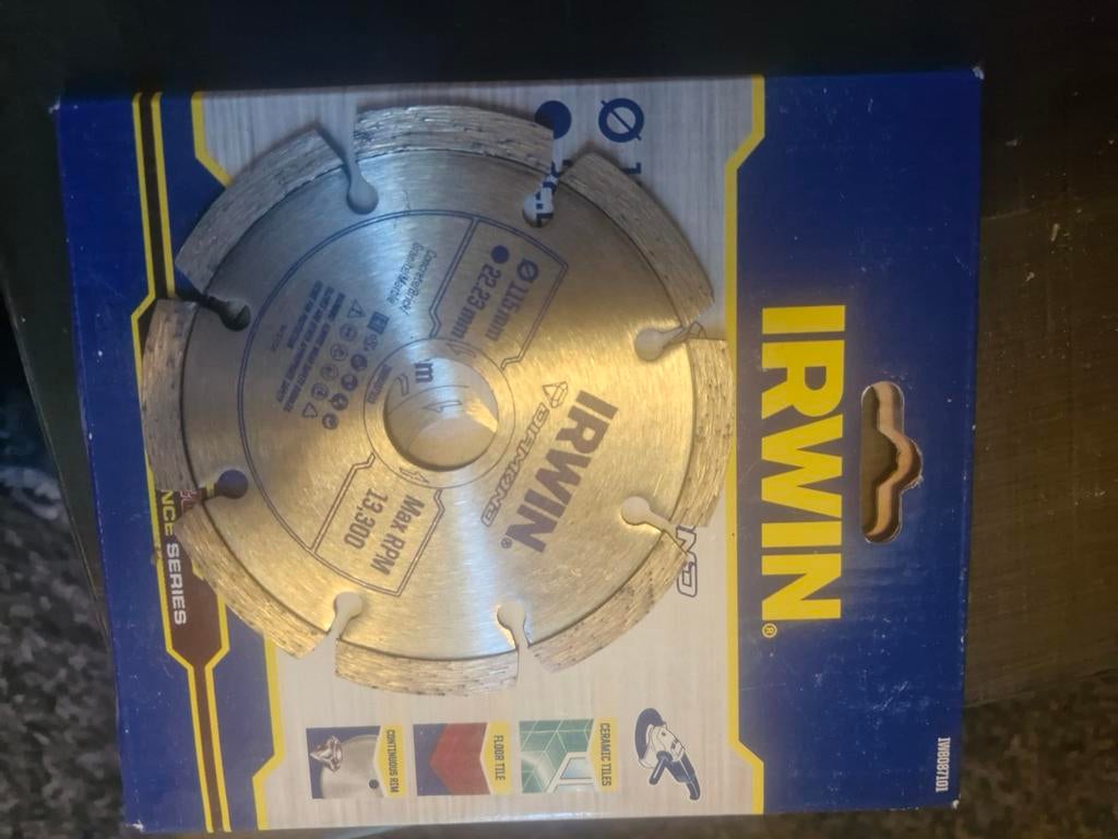 IRWIN Diamant Doorslijpschijf 115mm voor Steen en Tegels, Ophalen of Verzenden