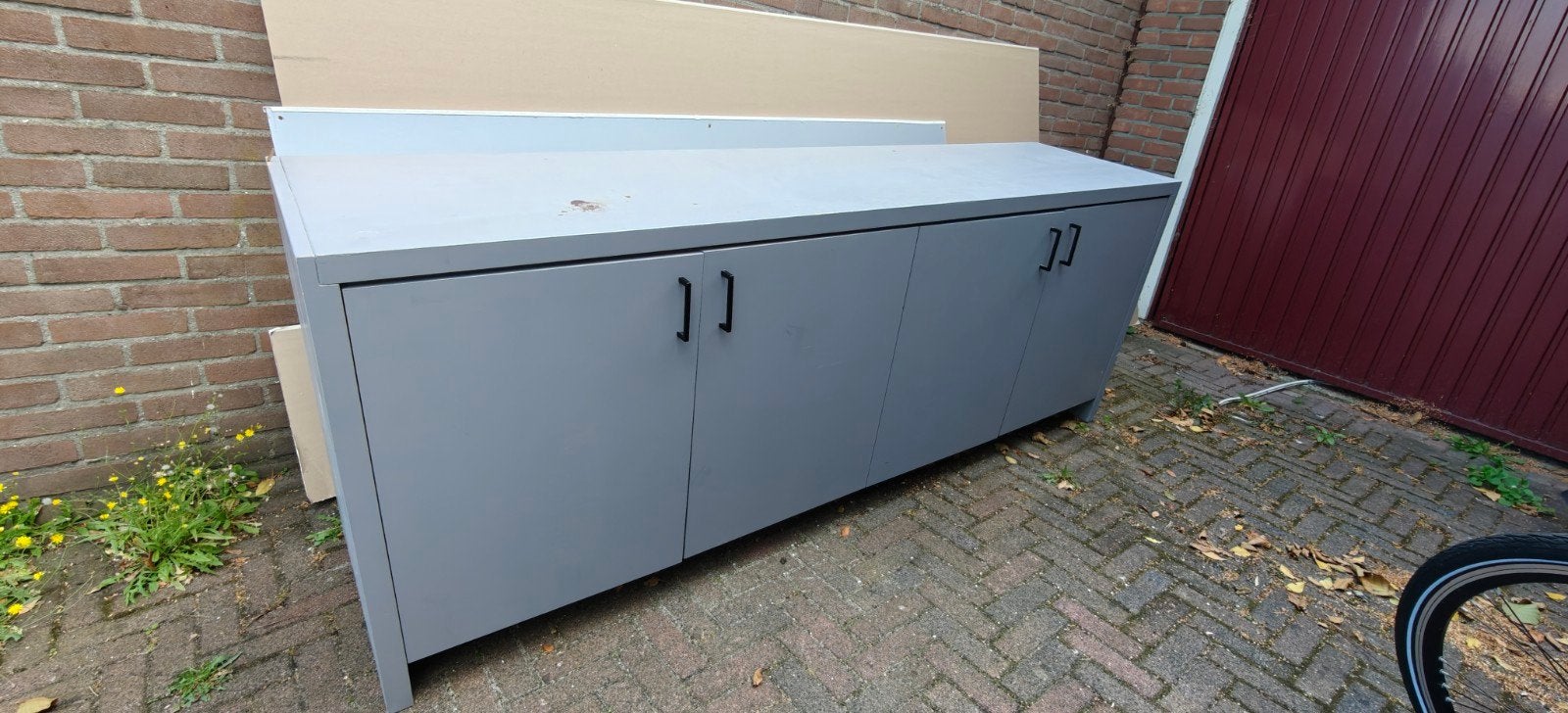 Grijze Dressoir 210x50x80,5, Huis en Inrichting, Ophalen, Gebruikt, 200 cm of meer, 25 tot 50 cm