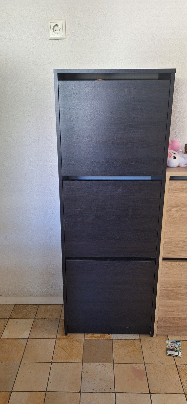 Ikea Bissa Schoenenkast - Zwartbruin, 3 vakken, Ophalen, Gebruikt, Modern