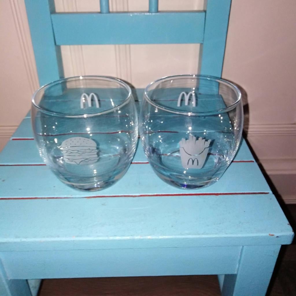 McDonald's glazen 3 stuks, Huis en Inrichting, Keuken | Servies, Ophalen, Glas of Glazen, Gebruikt, Glas