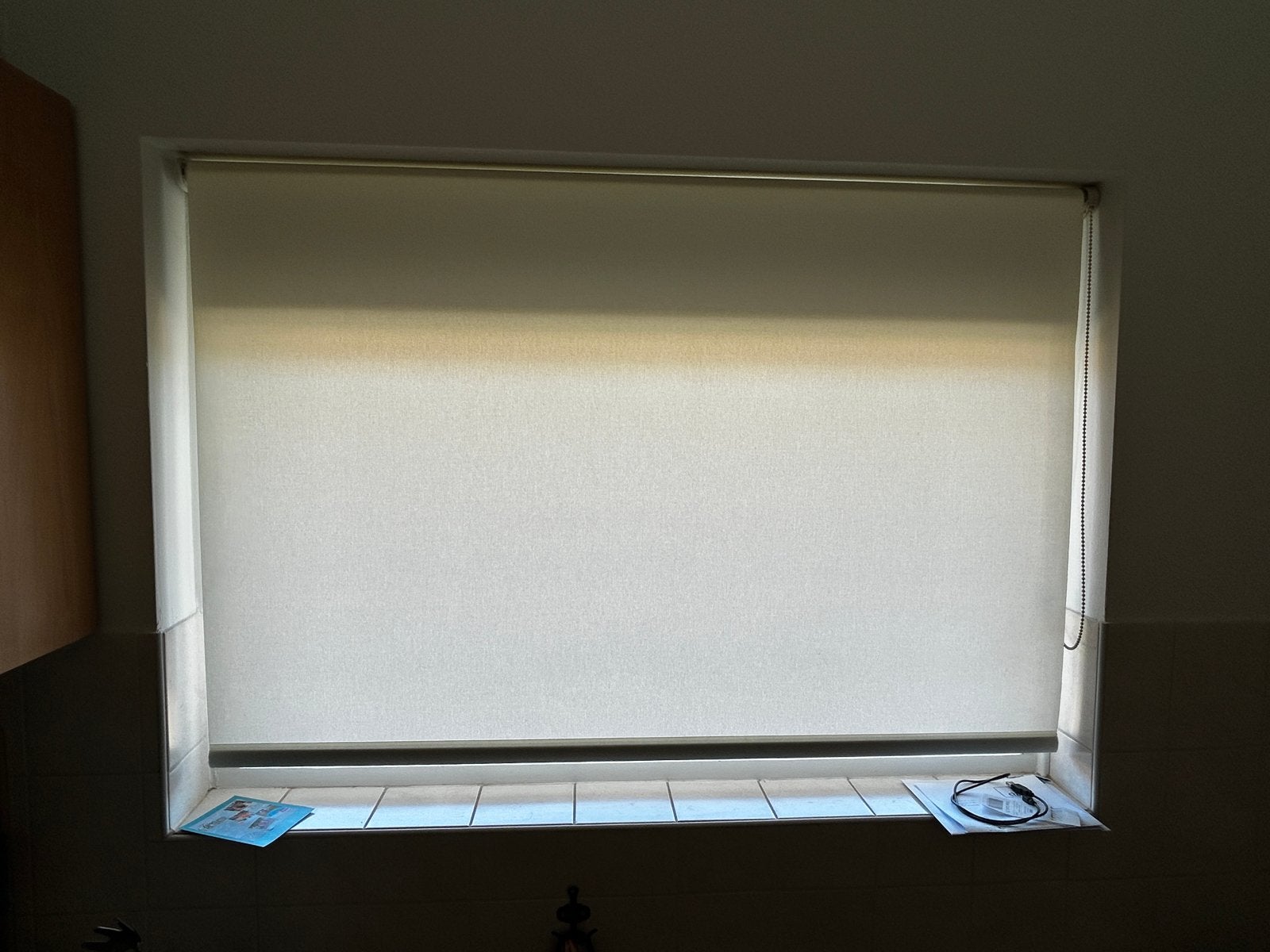 Gebroken wit rolgordijn - 130x180 cm, Ophalen, Inclusief montageonderdelen, Wit, Zo goed als nieuw