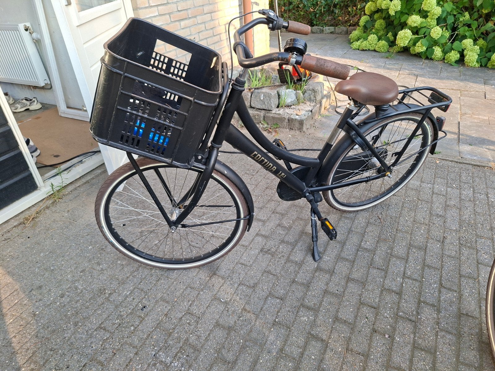 Cortina U4 Transportfiets - Zwart, met mand, Terugtraprem, Gebruikt, 50 tot 53 cm, Ophalen