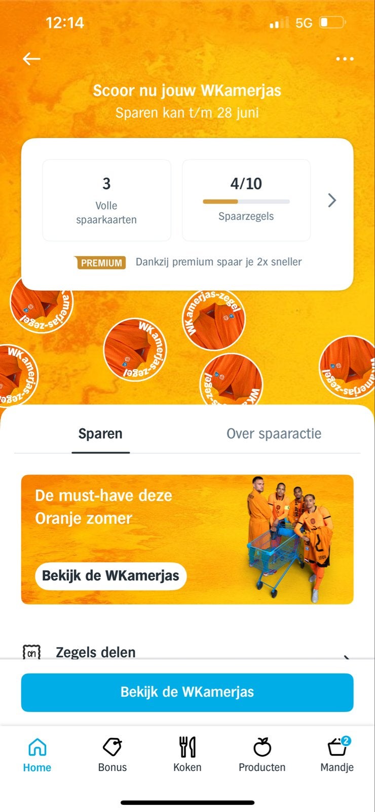 WKamerjas ah zegels, Verzenden, Winkel, Super of Benzinepomp, Volle spaarkaart