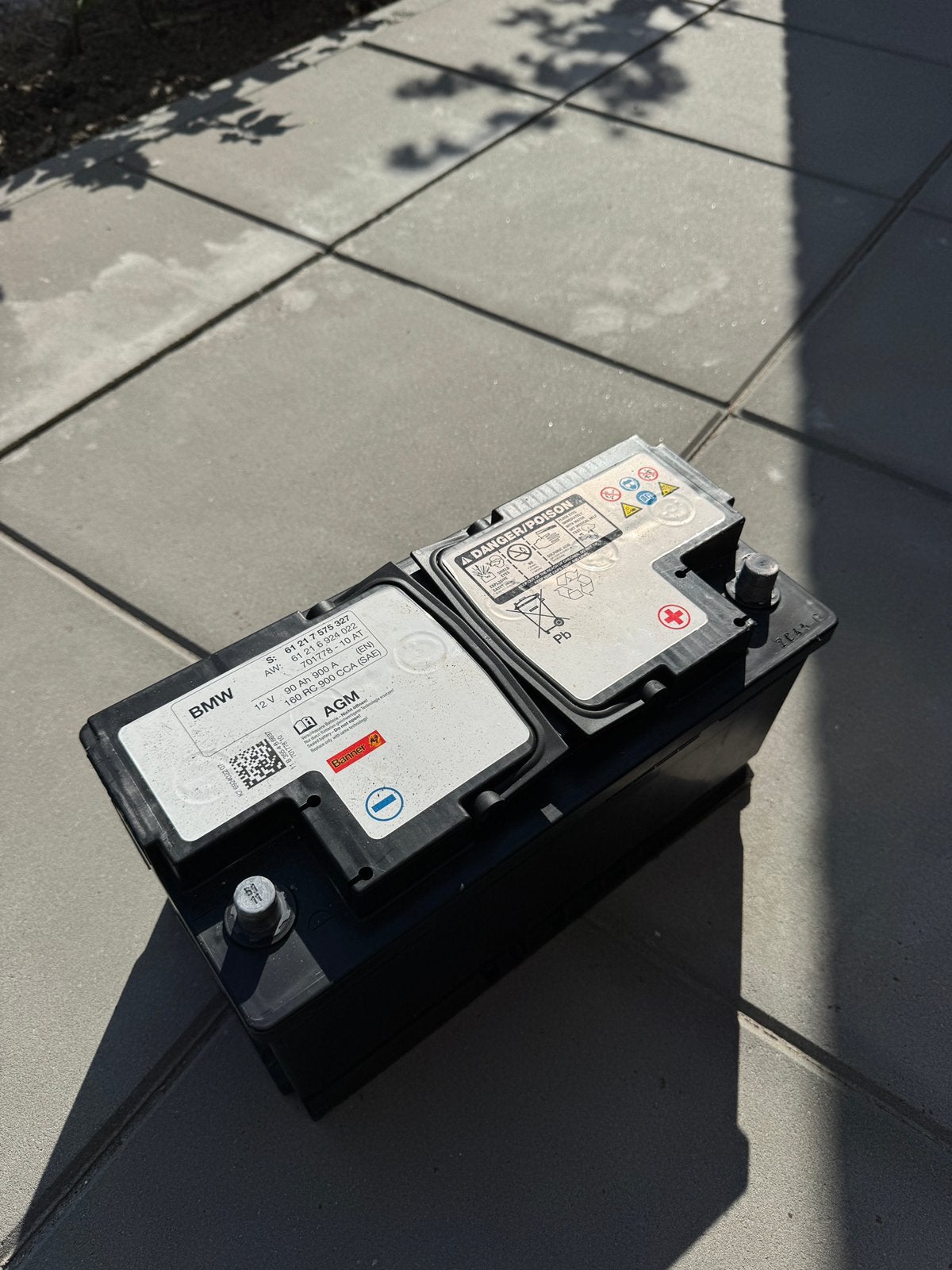 BMW AGM Accu 90Ah – 12V – Gebruikt, Auto-onderdelen, Accu's en Toebehoren, Ophalen, BMW