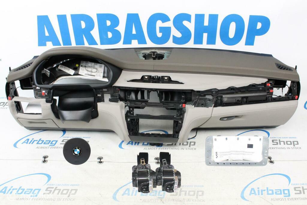 Airbag set - Dashboard M bruin/grijs leder HUD BMW X6 F16, Gebruikt, Ophalen of Verzenden
